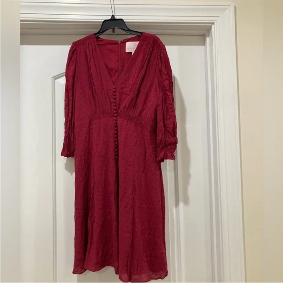 Gal Meets Glam Red MIDI Dress with long Sleeve Good condition - Picture 4 of 15